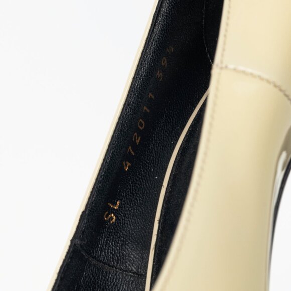 Saint Laurent Opyum Cream Patent YSL Cassandre Pointed-Toe Pumps - Picture 10 of 10